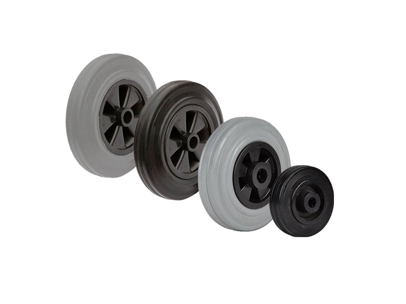 Roues de secours RNT et RGT - ROUE en caoutchouc noir/gris avec centre en plastique - CHARIOTS - CHARGES MOYENNES - TRANSPORT - INDUSTRIEL (Pack de 4 pièces) Roues de secours RNT et RGT - ROUE en caoutchouc noir/gris avec centre en plastique - CHARIOTS - CHARGES MOYENNES - TRANSPORT - INDUSTRIEL (Pack de 4 pièces)
